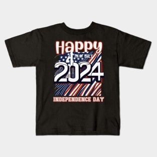 4 th of July Happy Independence Day 2024 Kids T-Shirt